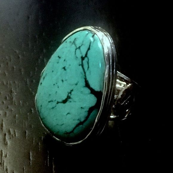 SILPADA Tumbled Turquoise Sterling Silver 925 Ring Sz 7 - Picture 4 of 8